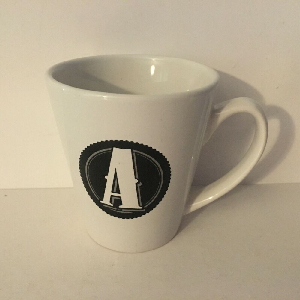 Earthbound Trading Company Ceramic Coffee Mug Initial "A" Black White Micro Safe